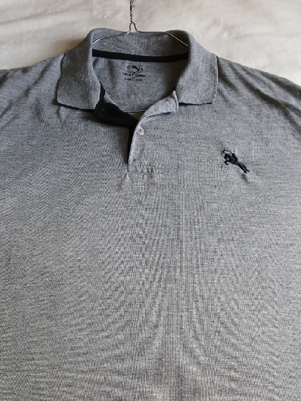 Men's Grey Polo with Subtle Embroidered Logo - Picture 4 of 4